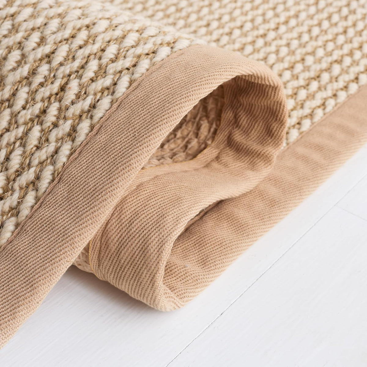 3×5 ft Bordered Woven Sisal‑Wool Rug