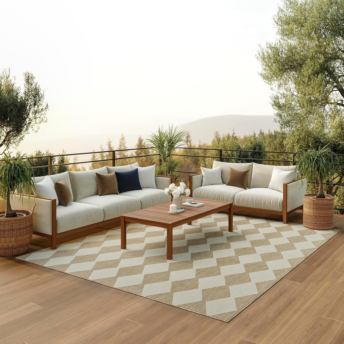 10'x14' Jute Easy‑Clean Area Rug