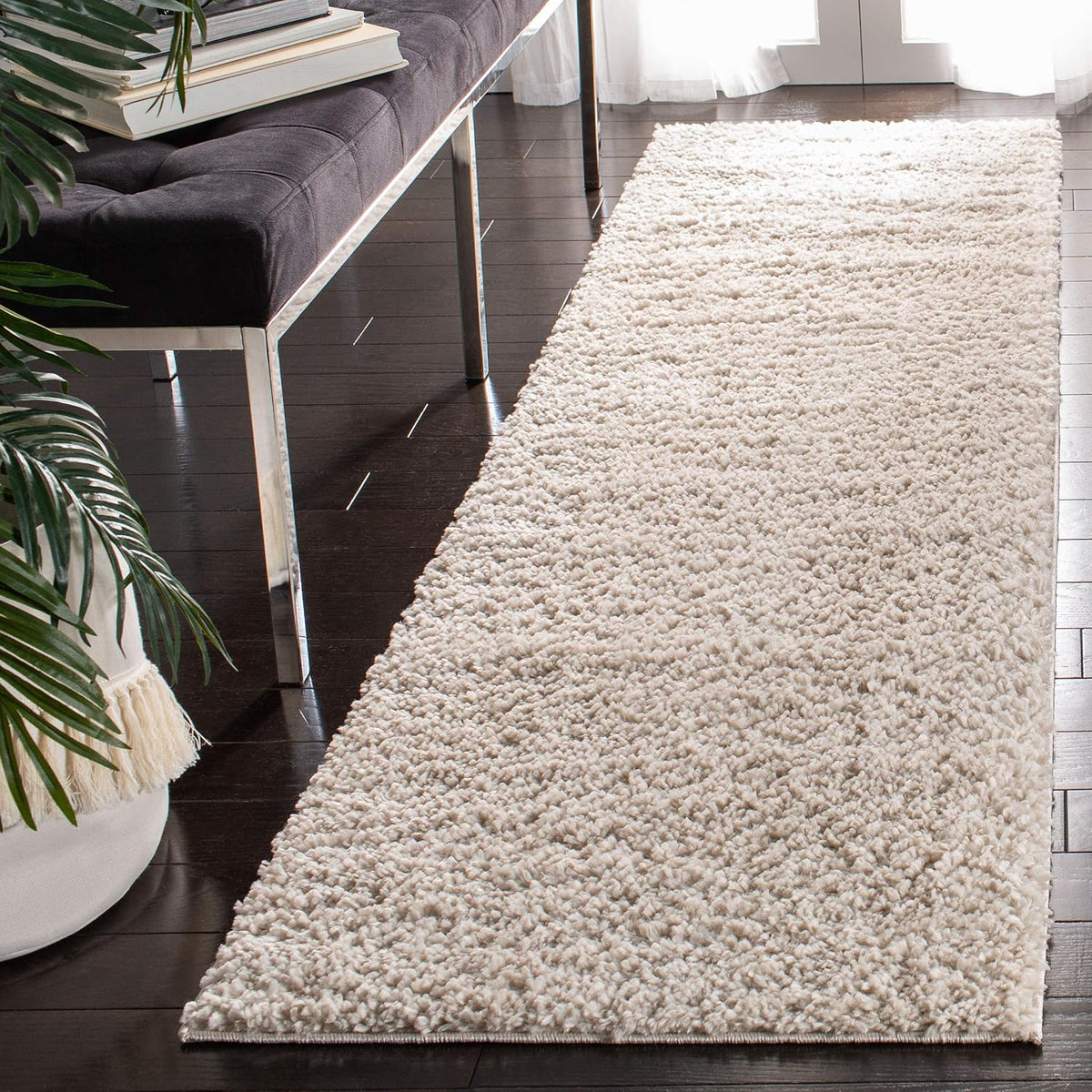 2'3"x6' Beige Soft Plush Shag Runner Rug