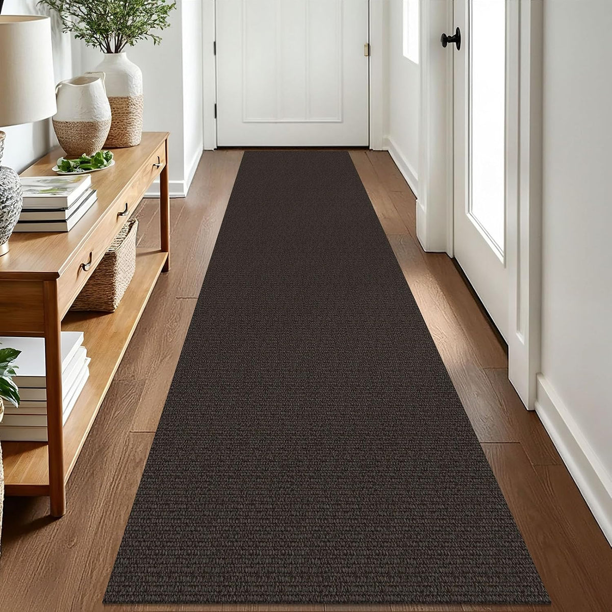 2x8 Ft Taupe‑Coffee Non‑Slip Washable Runner Rug