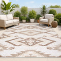 4X6 Brown‑Ivory Indoor‑Outdoor Area Rug
