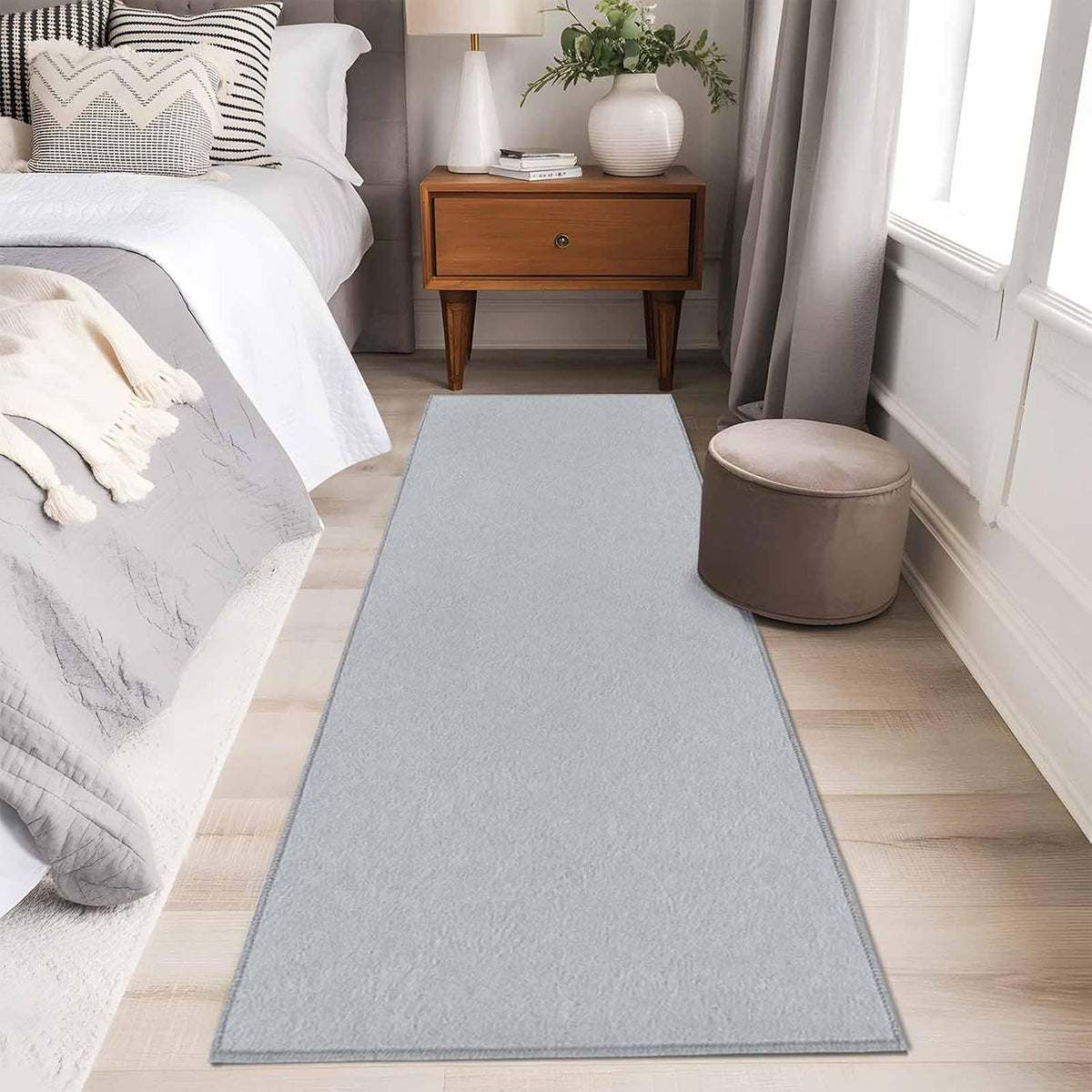 2x6 Ft Gray Non‑Slip Washable Runner Rug