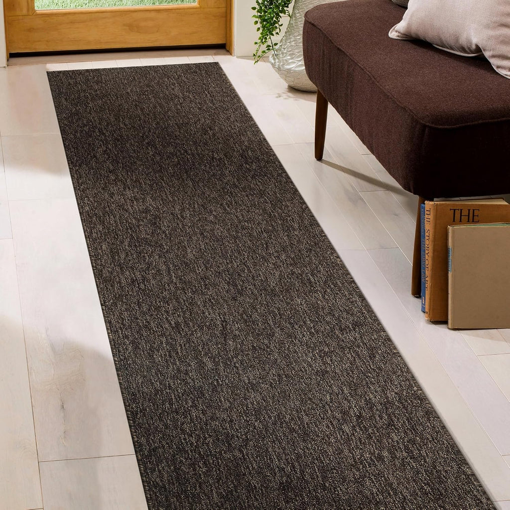 2' x 6' Brown Textured Non‑Slip Runner Rug