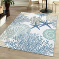 4×6 ft Coastal Blue Area Rug
