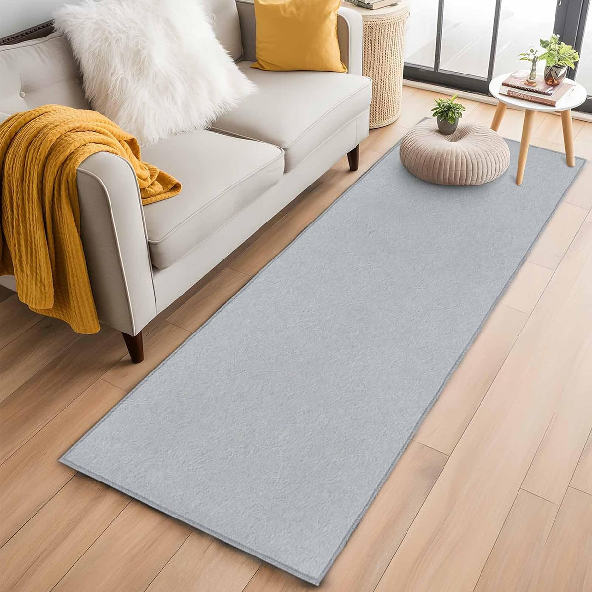 2x6 Ft Gray Non‑Slip Washable Runner Rug