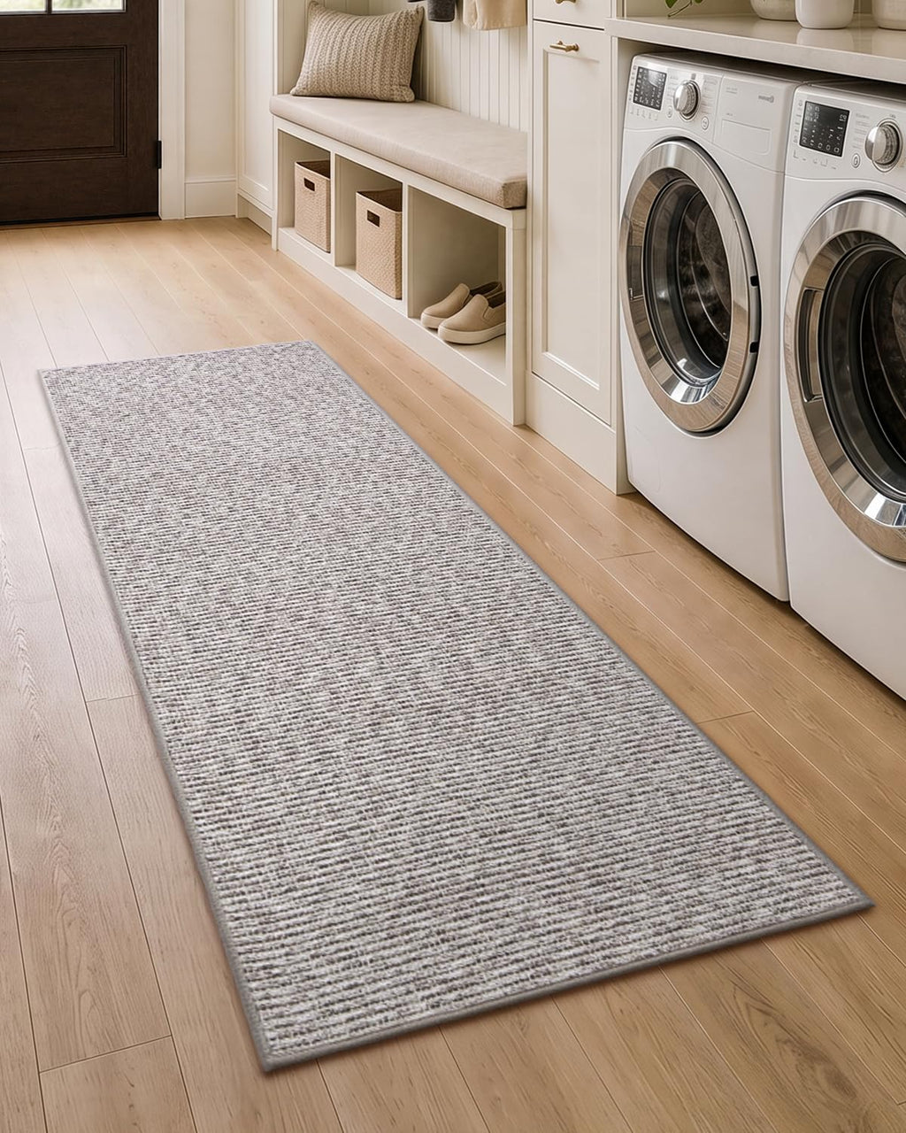 36"x96" Heather‑Beige Non‑Slip Runner Rug