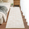 2x12 Ft Cream Non‑Slip Washable Runner Rug