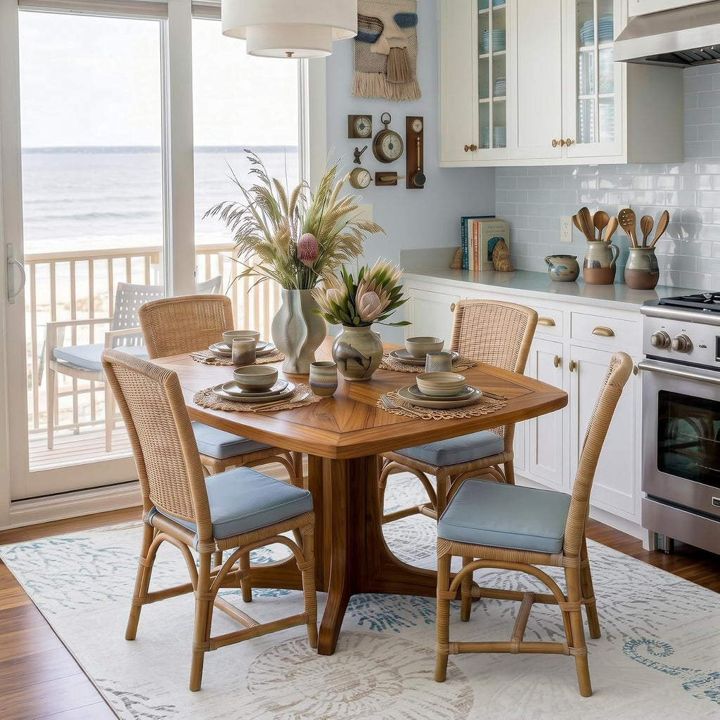 5×7 ft Boho Coastal Washable Area Rug