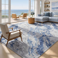 8×10 ft Modern Blue‑Grey Coastal Area Rug