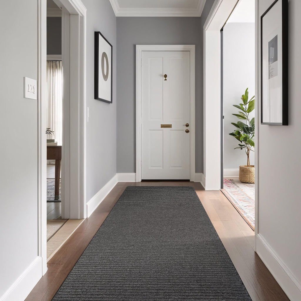 2x5 Ft Gray Washable Non‑Slip Runner Rug