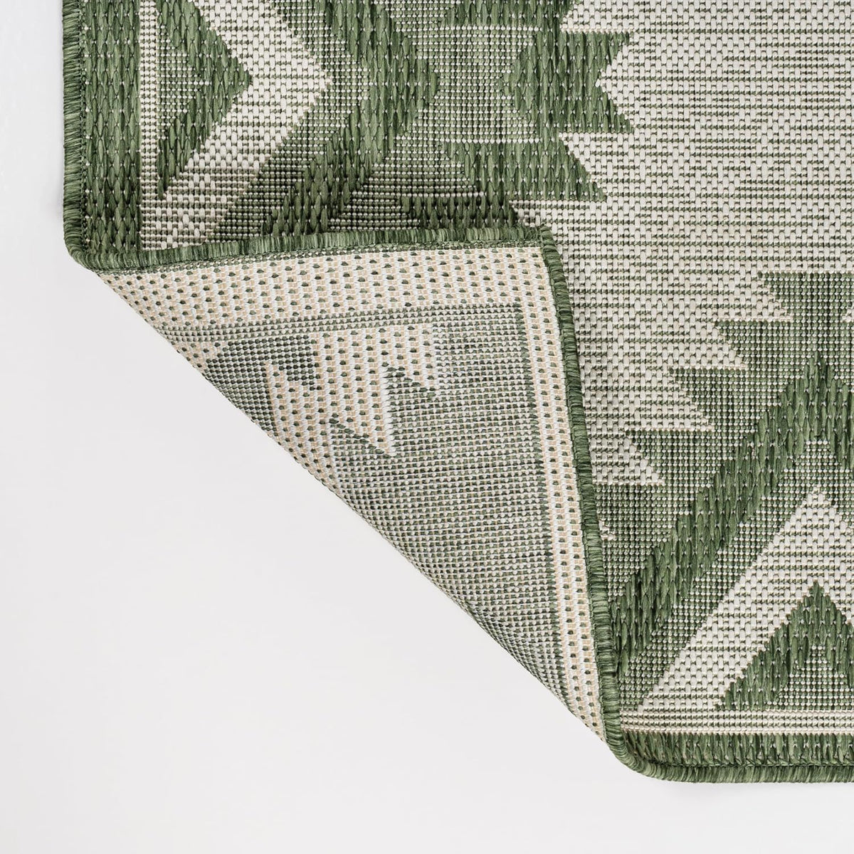 4X6 Green‑Cream Indoor‑Outdoor Area Rug