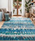 5x7 Washable Coastal Area Rug, Blue