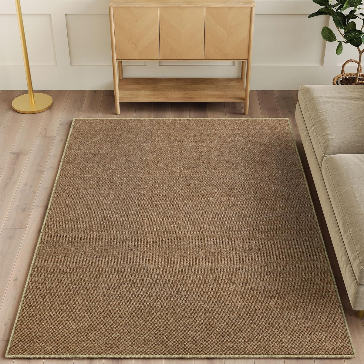 3×5 ft Washable Faux Sisal Area Rug