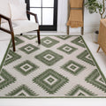4X6 Green‑Cream Indoor‑Outdoor Area Rug