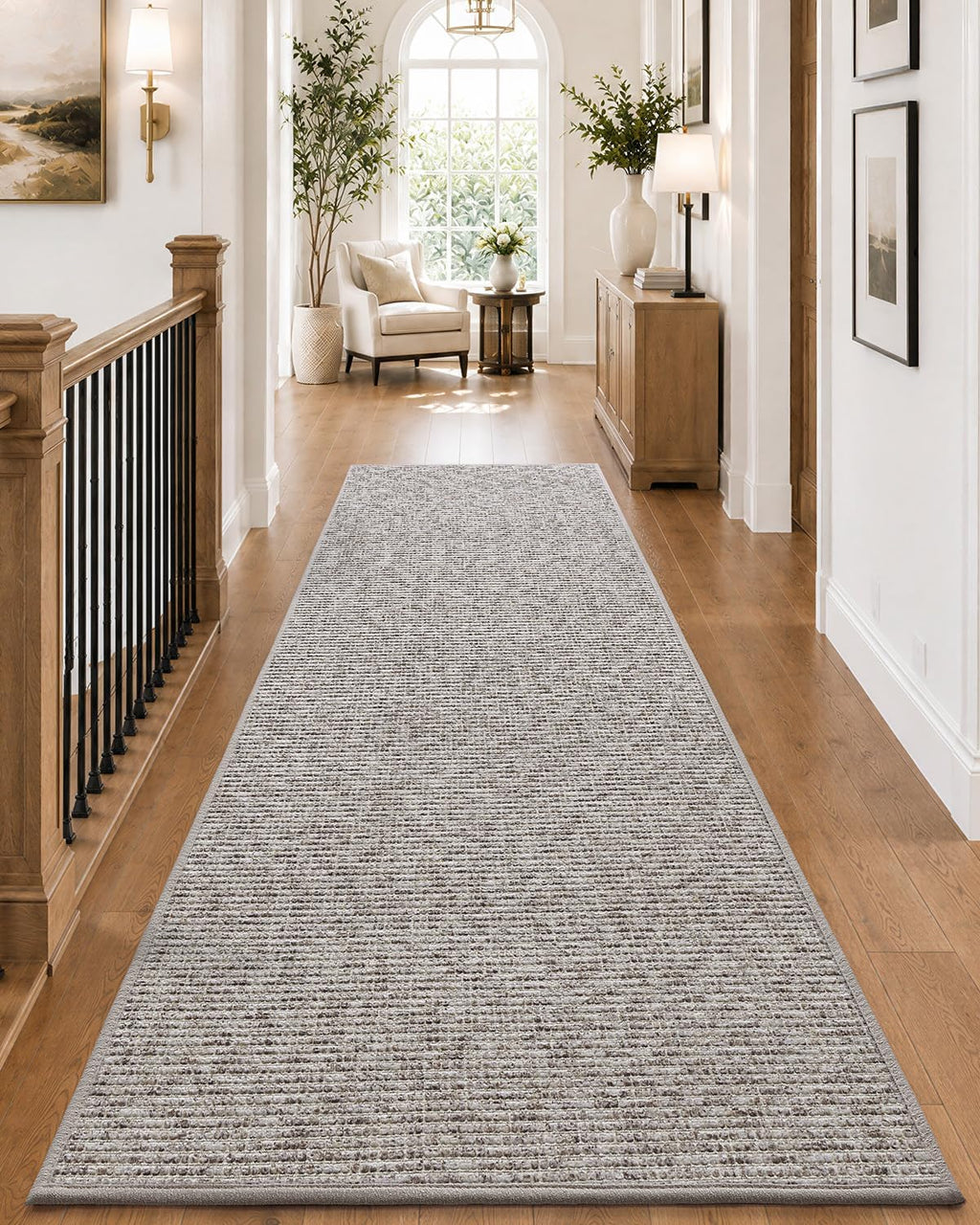 36"x96" Heather‑Beige Non‑Slip Runner Rug