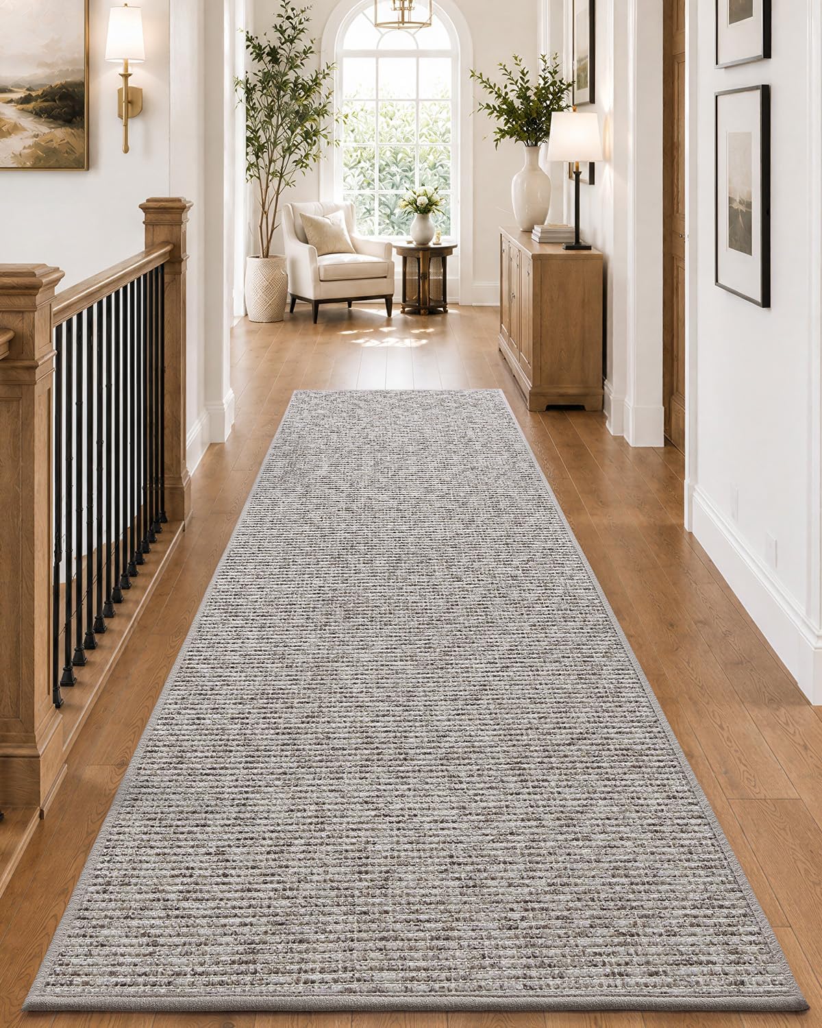 36"x96" Heather‑Beige Non‑Slip Runner Rug