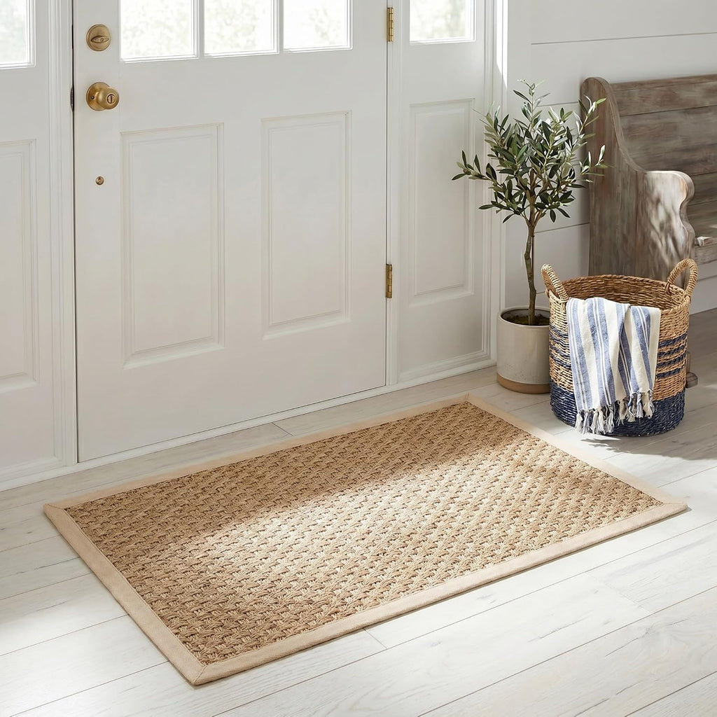 2×3 ft Textured Natural Fiber Accent Rug