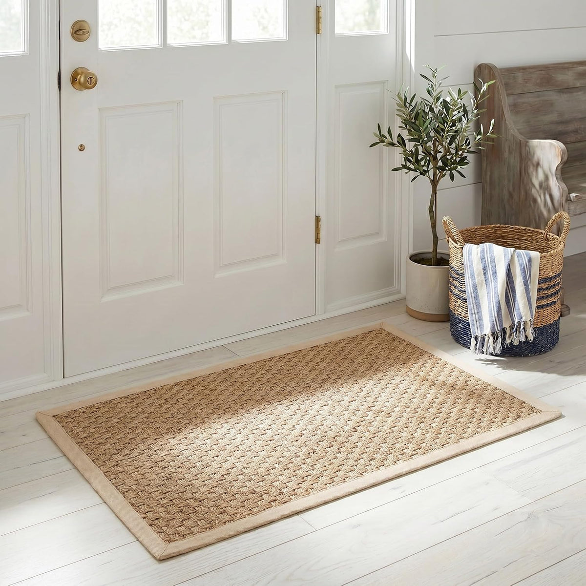 2×3 ft Textured Natural Fiber Accent Rug