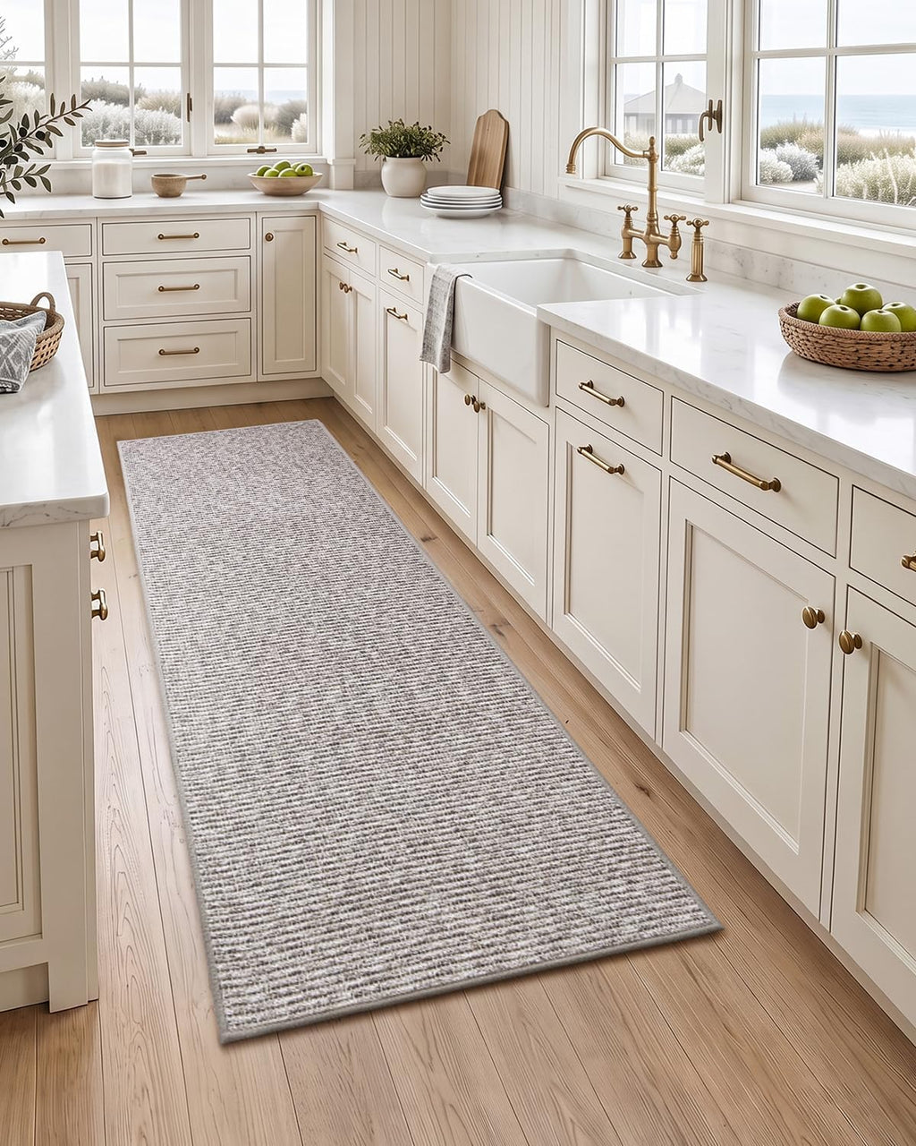 36"x96" Heather‑Beige Non‑Slip Runner Rug