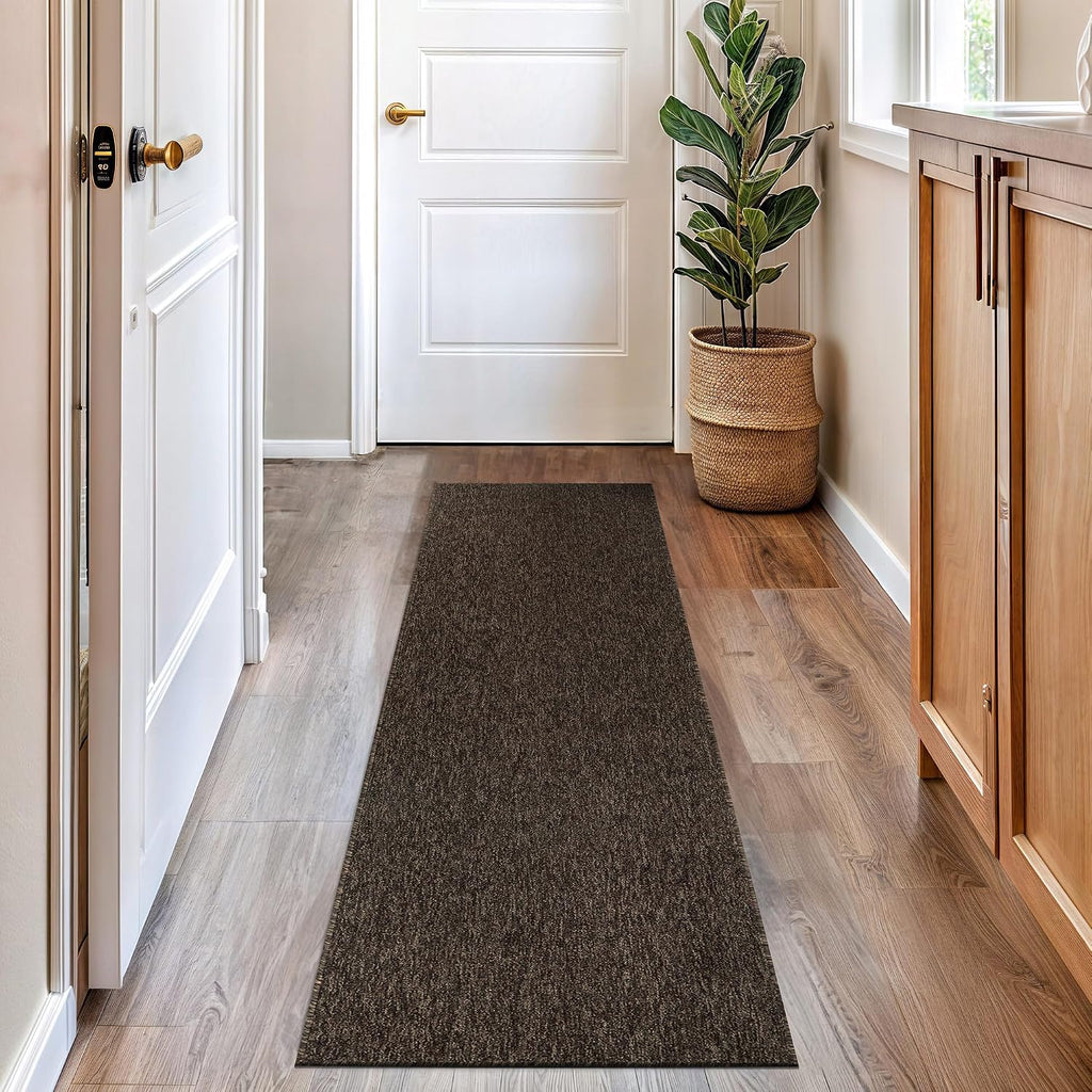 2' x 6' Brown Textured Non‑Slip Runner Rug