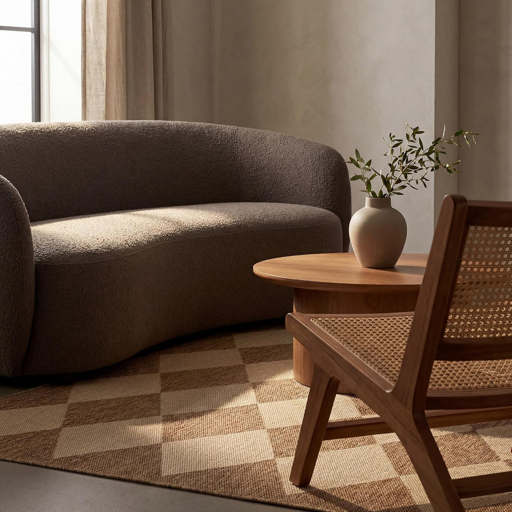 7'x9' Brown Trellis Indoor‑Outdoor Rug