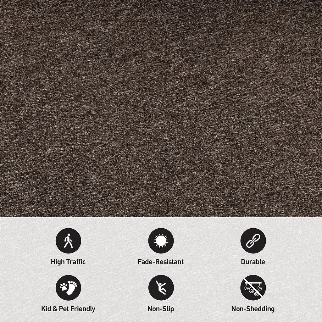 2' x 6' Brown Textured Non‑Slip Runner Rug