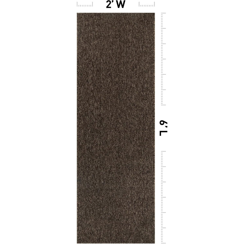2' x 6' Brown Textured Non‑Slip Runner Rug
