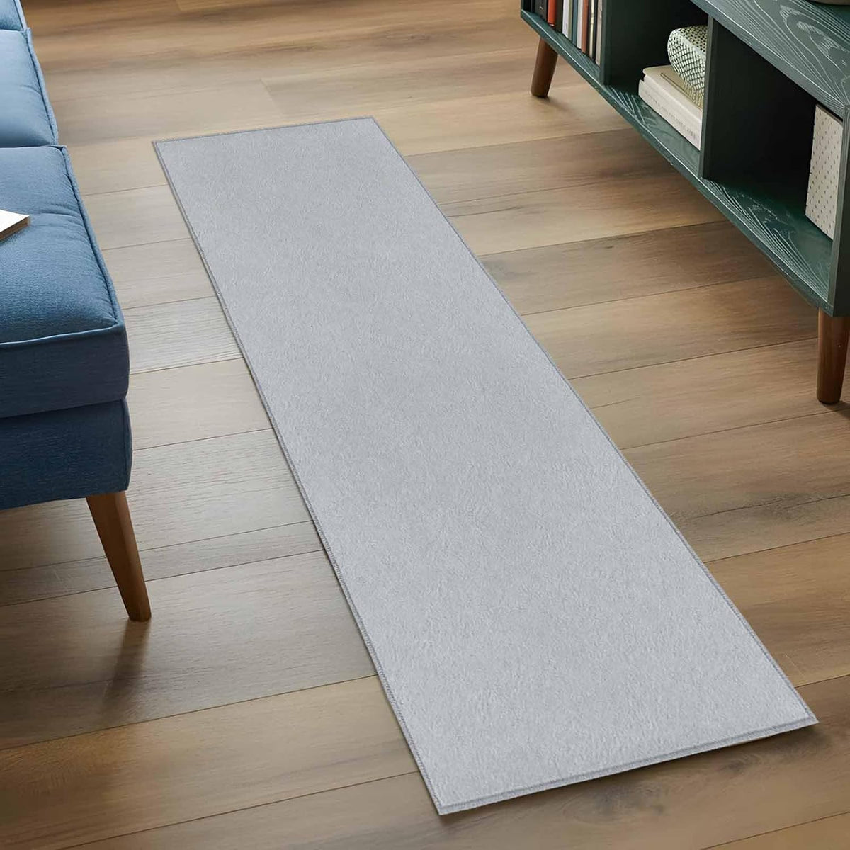 2x6 Ft Gray Non‑Slip Washable Runner Rug
