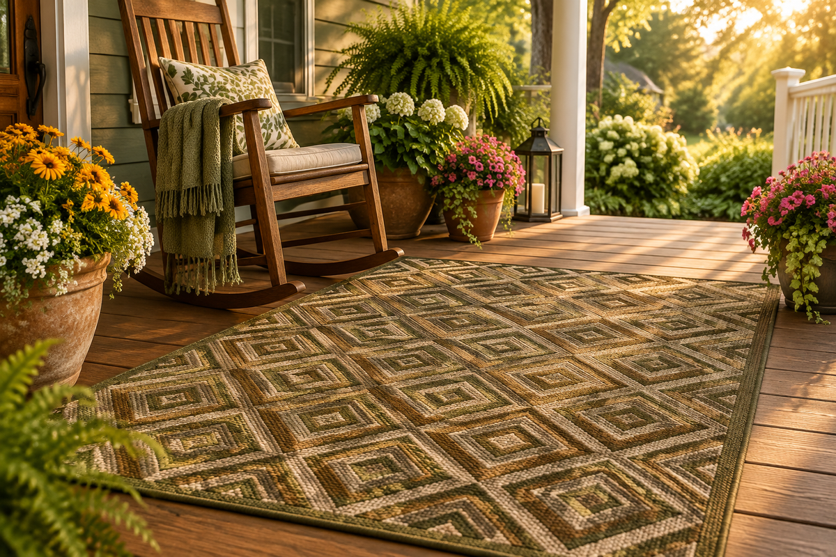 Diamond Pattern Porch Outdoor Rug