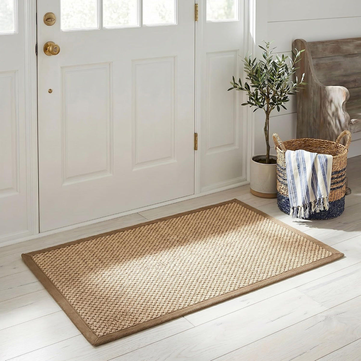 2×3 ft Bordered Woven Sisal Area Rug